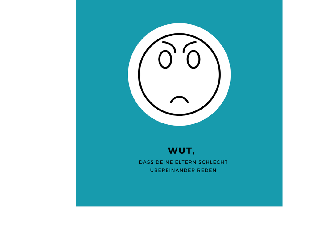 wütendes Emoji mit dem TExt: Wut, dass deine Eltern schlecht übereinander reden.